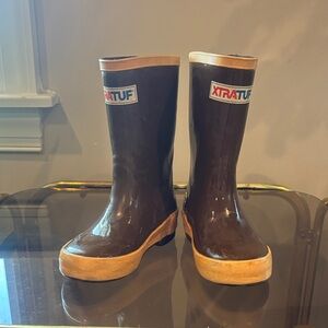 XTRATUF Kids' Brown Rain Boots with Tan Trim